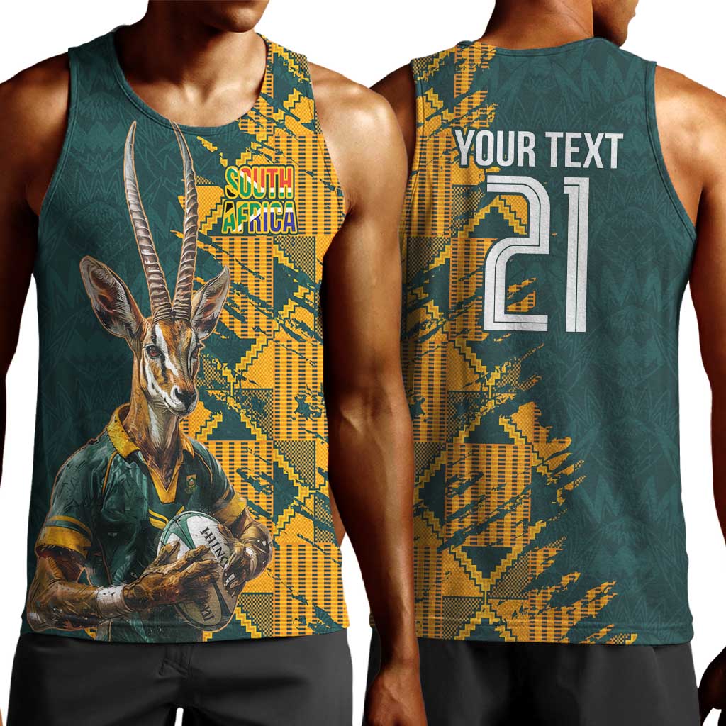 South Africa Rugby Custom Men Tank Top Afro Springboks Mascot Sporty Version LT9