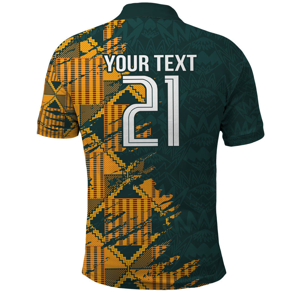 Custom South Africa Rugby Polo Shirt The Springboks Mascot Sporty Version LT9