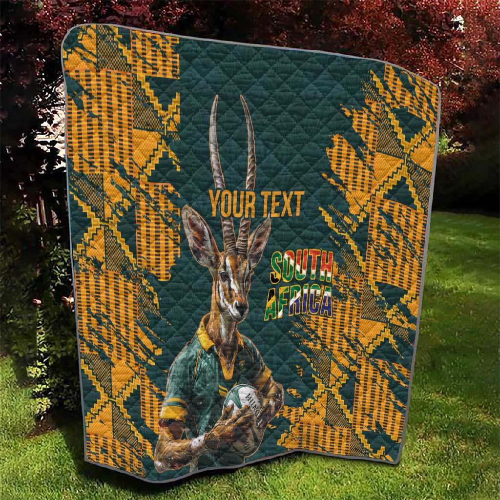 South Africa Rugby Custom Quilt Afro Springboks Mascot Sporty Version LT9