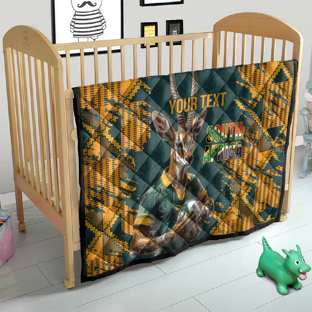 South Africa Rugby Custom Quilt Afro Springboks Mascot Sporty Version LT9