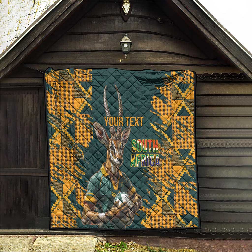South Africa Rugby Custom Quilt Afro Springboks Mascot Sporty Version LT9