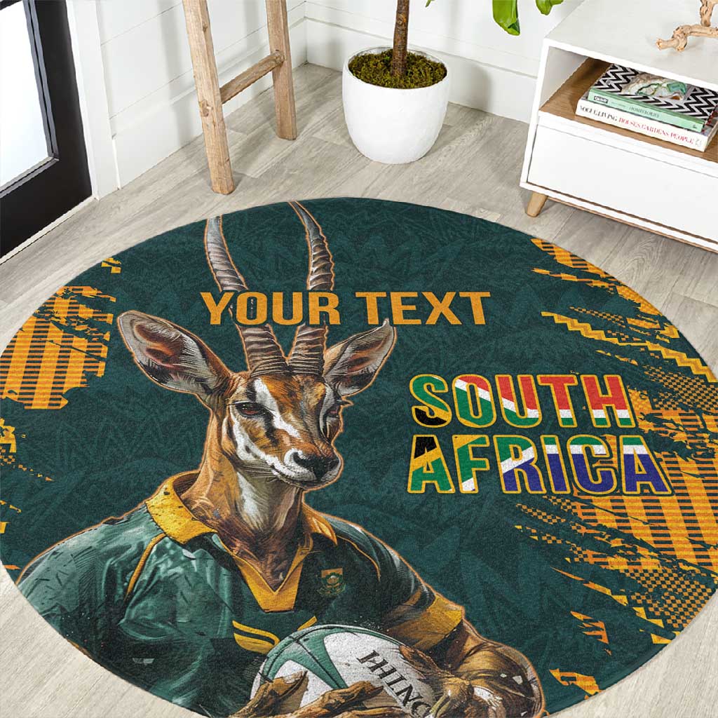 South Africa Rugby Custom Round Carpet Afro Springboks Mascot Sporty Version LT9