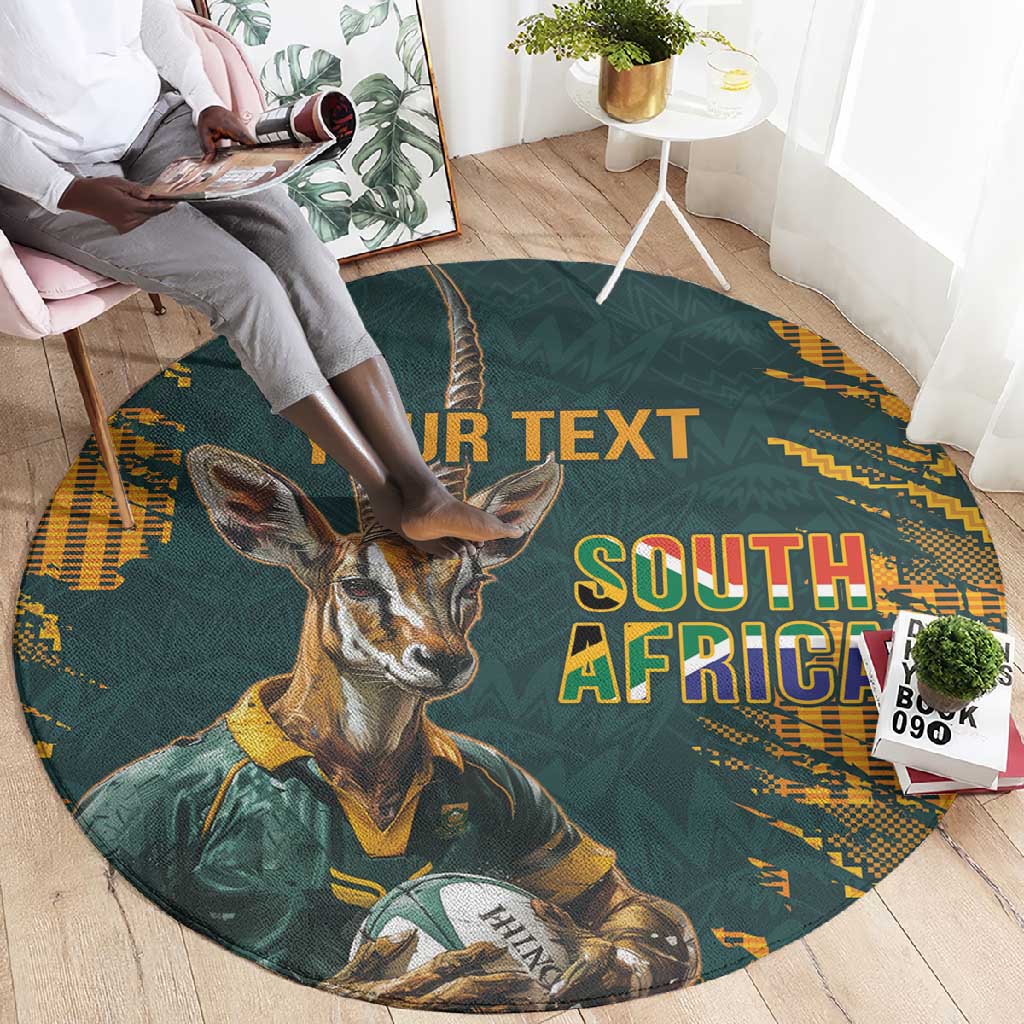South Africa Rugby Custom Round Carpet Afro Springboks Mascot Sporty Version LT9