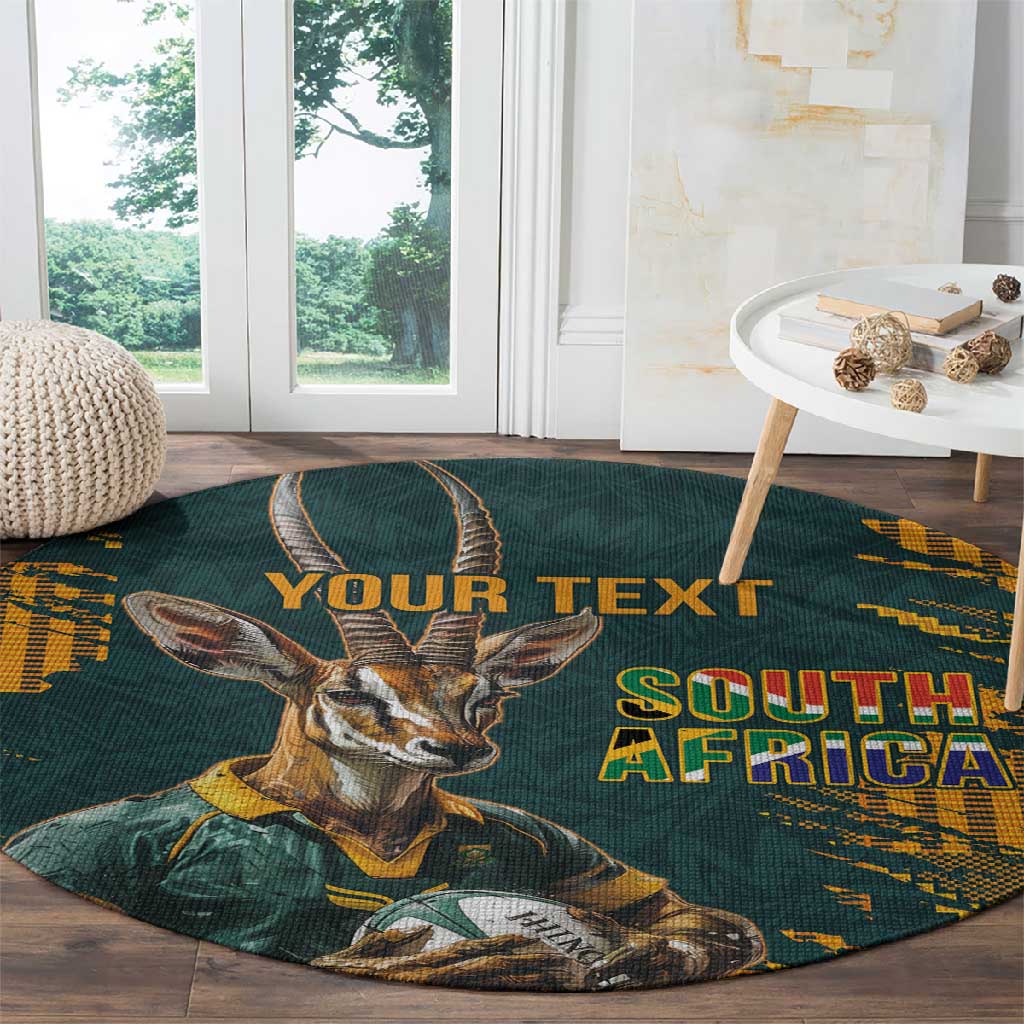 South Africa Rugby Custom Round Carpet Afro Springboks Mascot Sporty Version LT9