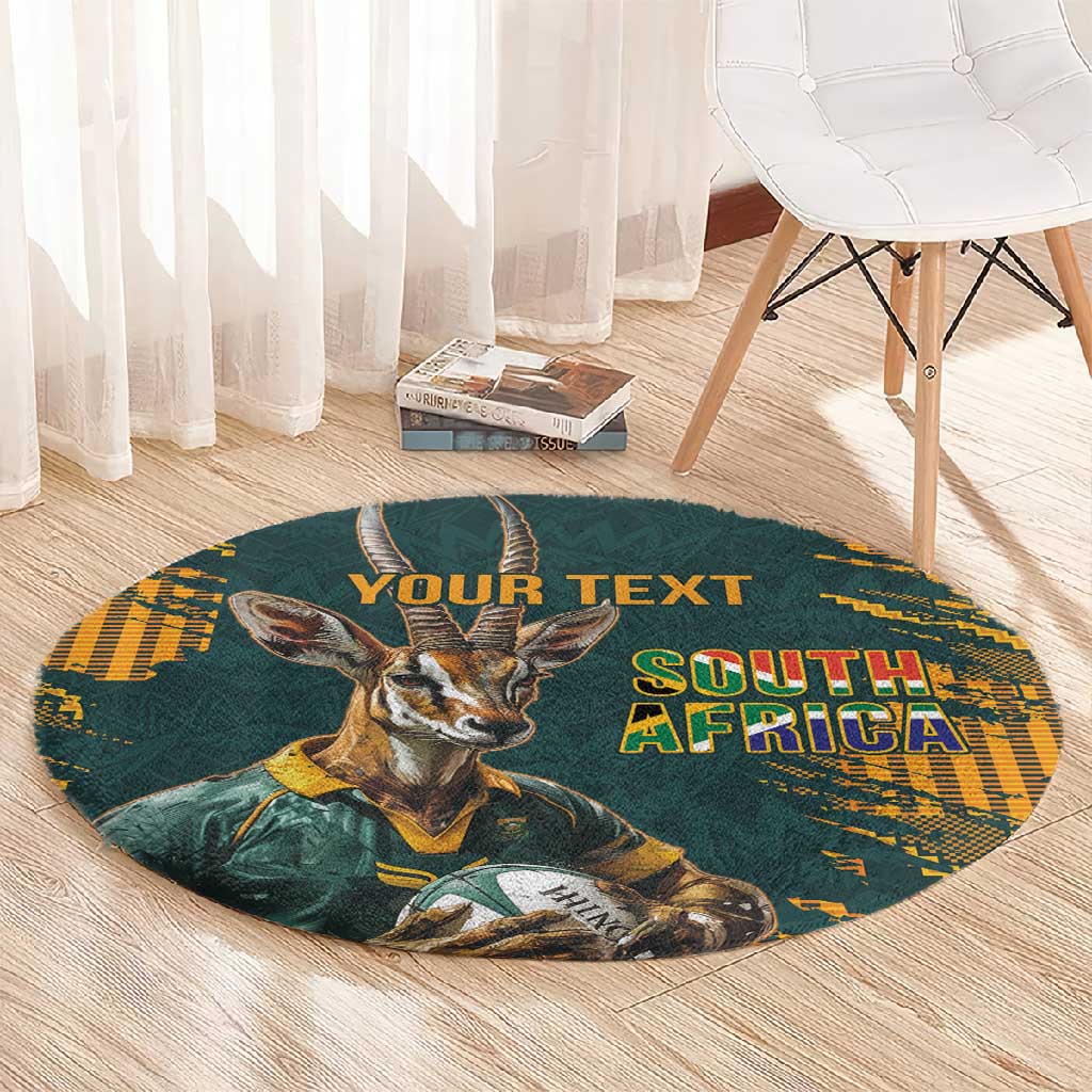 South Africa Rugby Custom Round Carpet Afro Springboks Mascot Sporty Version LT9