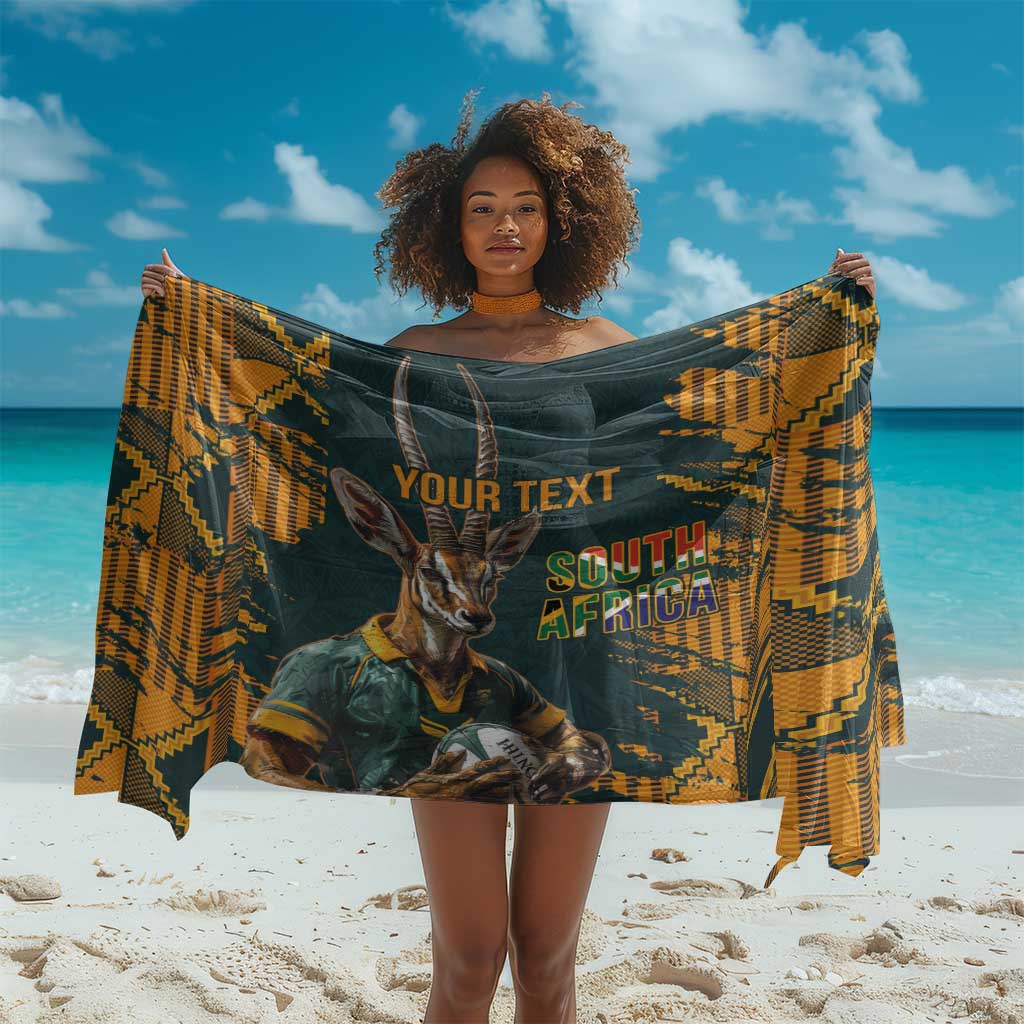 South Africa Rugby Custom Sarong Afro Springboks Mascot Sporty Version LT9
