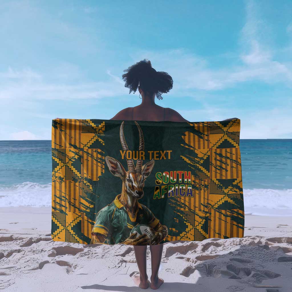 South Africa Rugby Custom Sarong Afro Springboks Mascot Sporty Version LT9