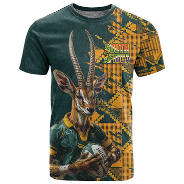 South Africa Rugby Custom T shirt Afro Springboks Mascot Sporty Version LT9