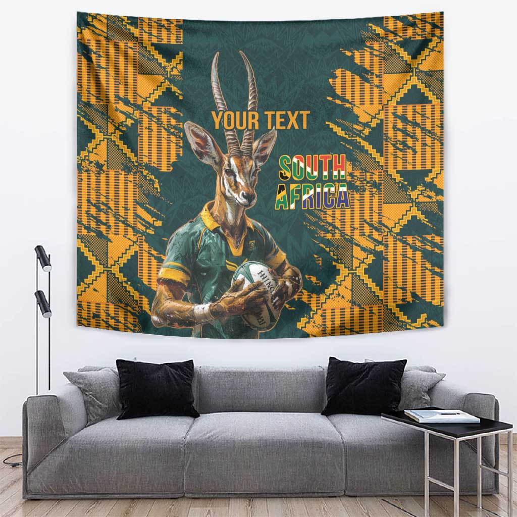 South Africa Rugby Custom Tapestry Afro Springboks Mascot Sporty Version LT9