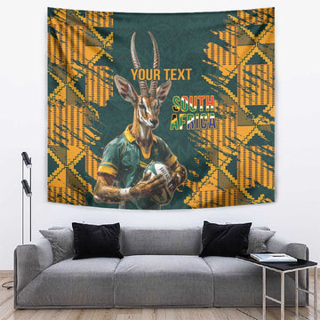 South Africa Rugby Custom Tapestry Afro Springboks Mascot Sporty Version LT9