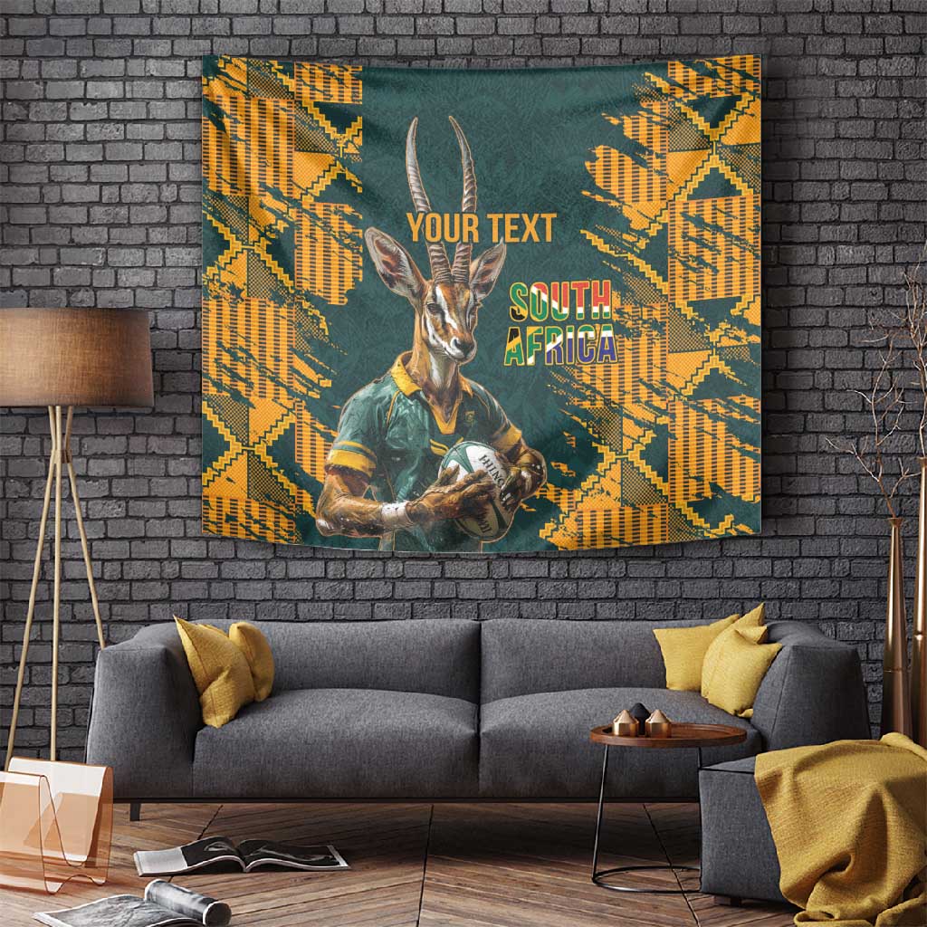 South Africa Rugby Custom Tapestry Afro Springboks Mascot Sporty Version LT9