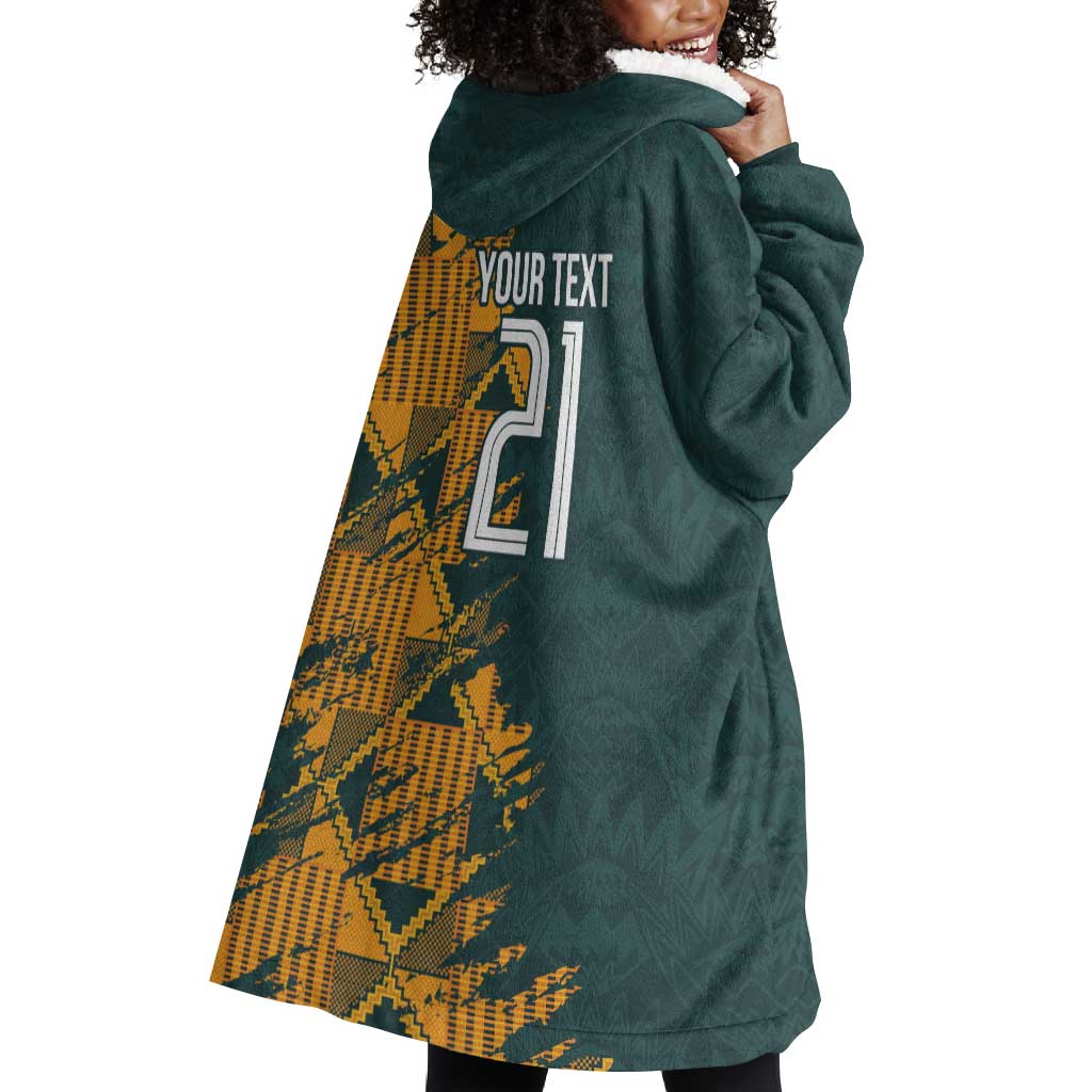 South Africa Rugby Custom Wearable Blanket Hoodie Afro Springboks Mascot Sporty Version LT9