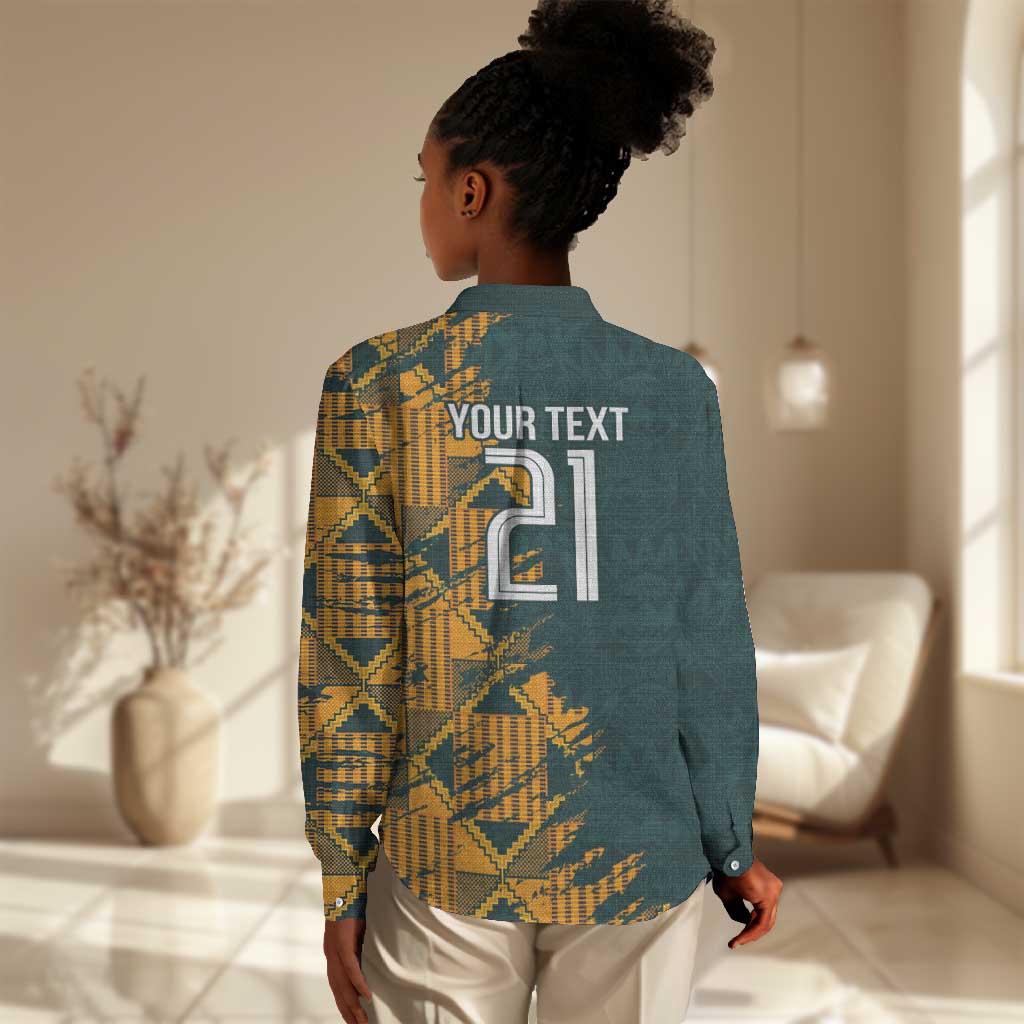 South Africa Rugby Custom Women Casual Shirt Afro Springboks Mascot Sporty Version LT9