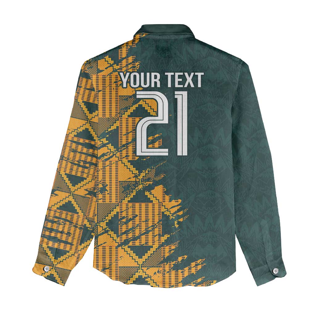 South Africa Rugby Custom Women Casual Shirt Afro Springboks Mascot Sporty Version LT9