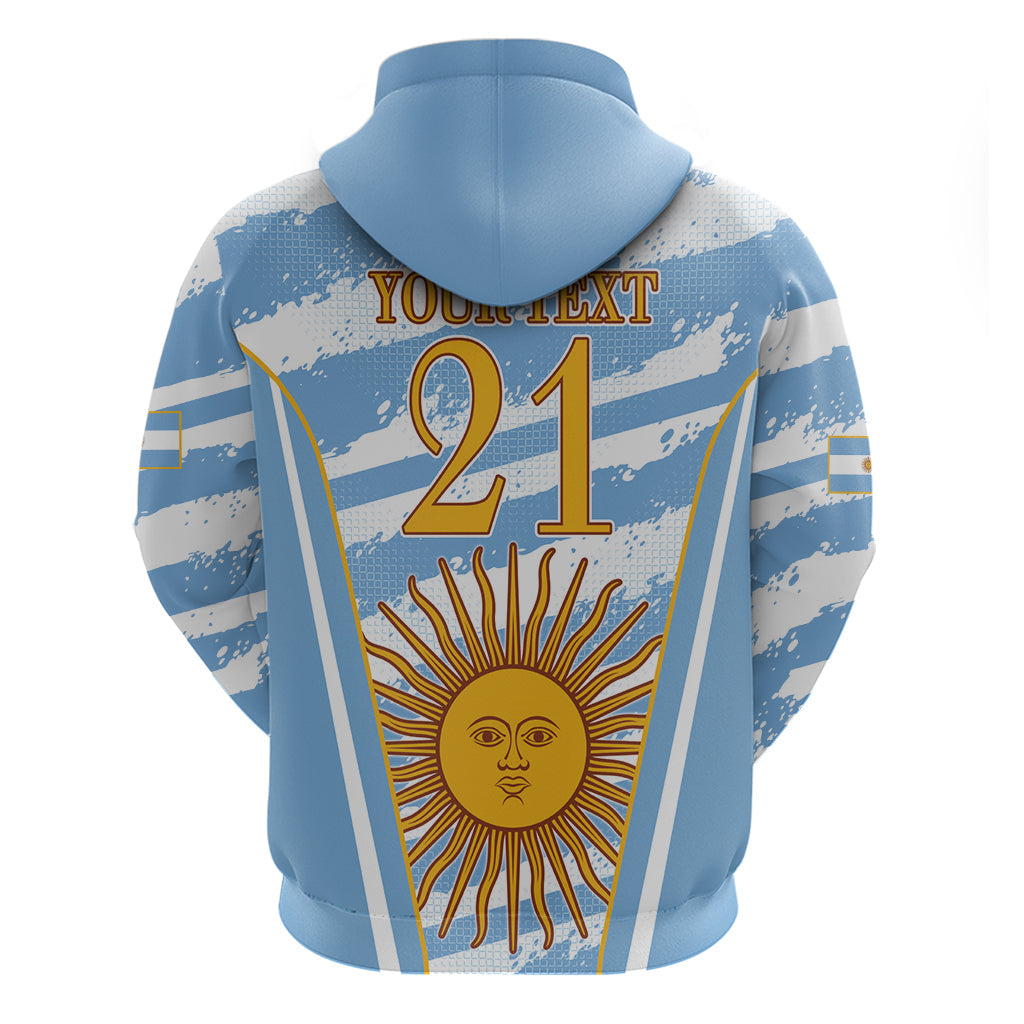 Custom Vamos Argentina Hoodie The Pumas Rugby Mascot Sporty Version LT9