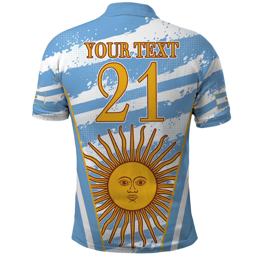 Custom Vamos Argentina Polo Shirt The Pumas Rugby Mascot Sporty Version LT9