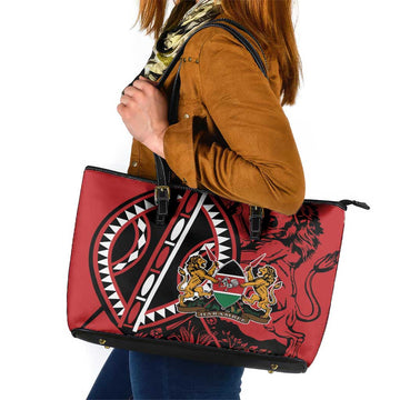 Kenya With African Shield Leather Tote Bag LT9