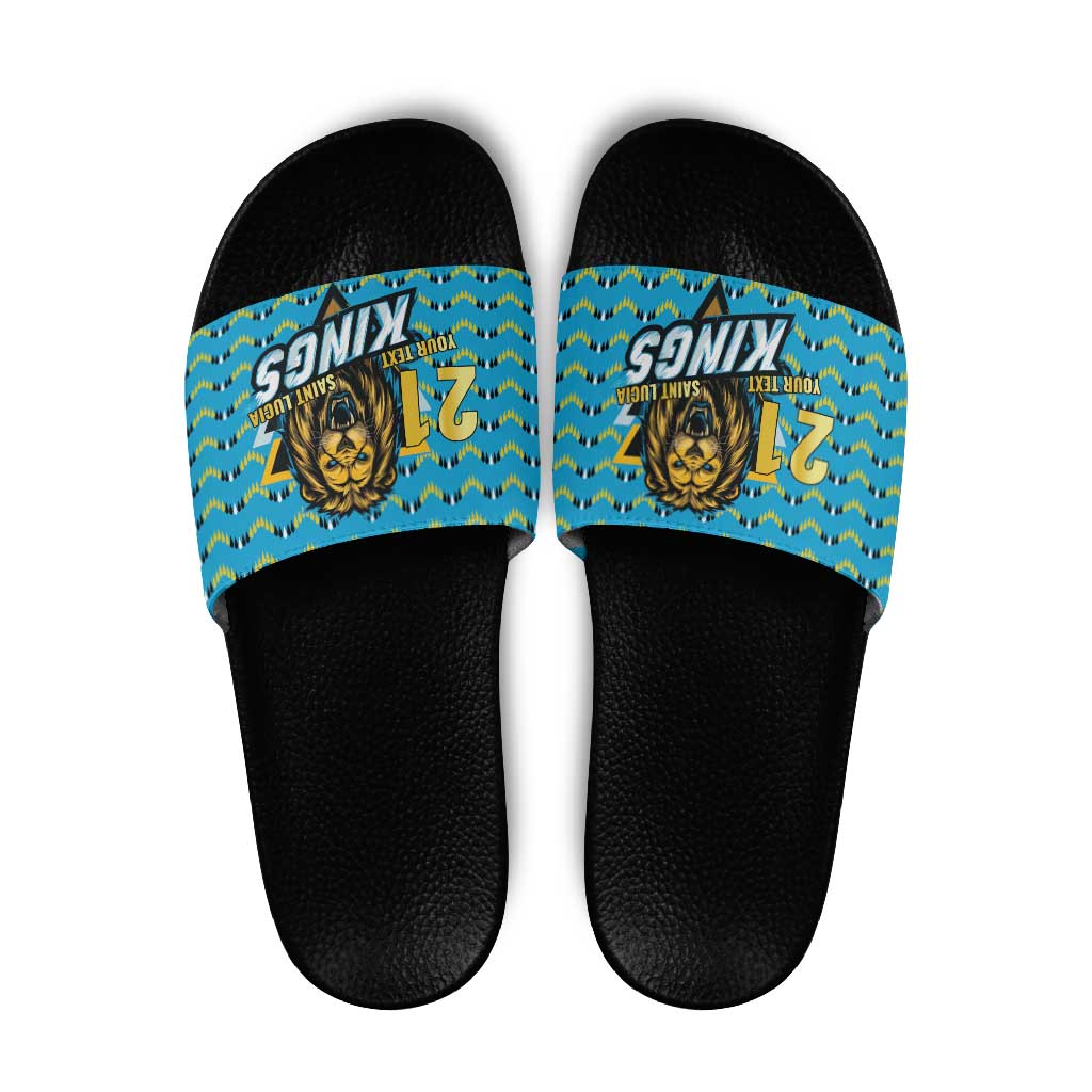 Custom Caribbean Cricket Saint Lucia Slide Sandals Glory is Ours Kings Rule 2025 LT9