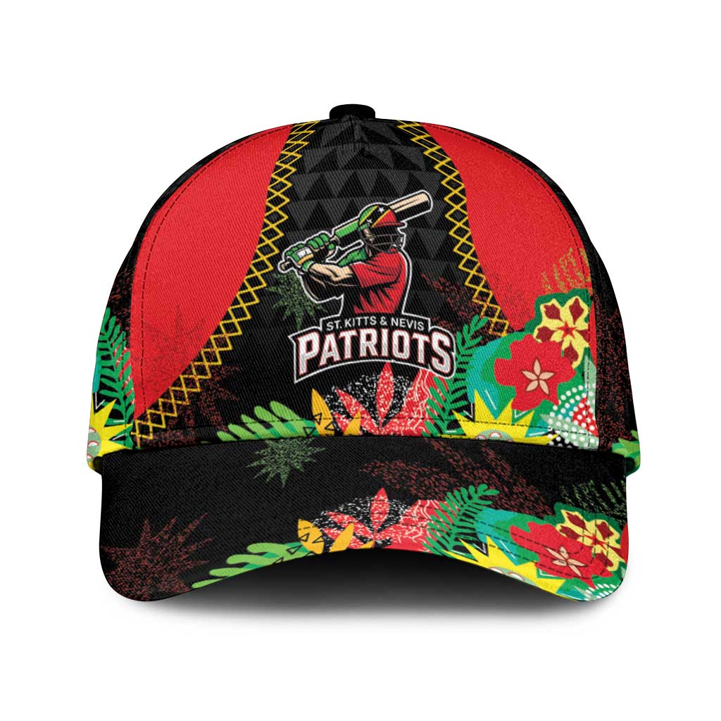 Custom Caribbean Cricket St Kitts and Nevis Classic Cap Two Islands One Fire Patriots Crown 2025 - Black LT9