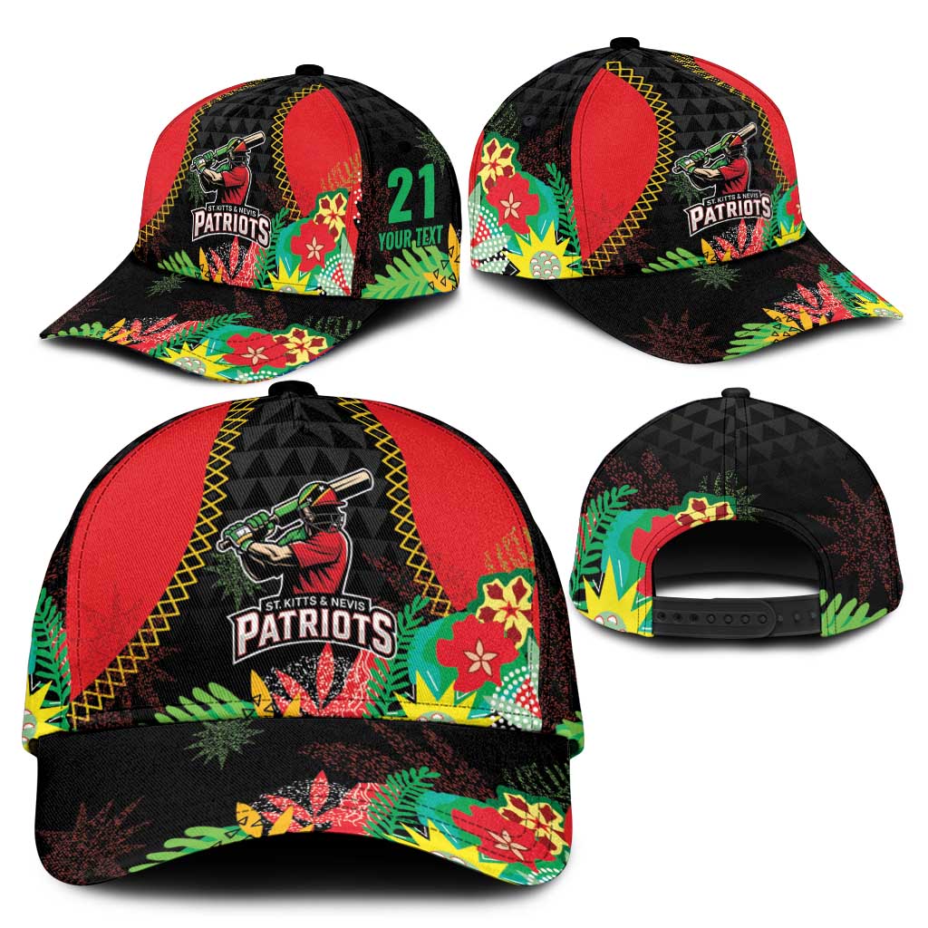 Custom Caribbean Cricket St Kitts and Nevis Classic Cap Two Islands One Fire Patriots Crown 2025 - Black LT9
