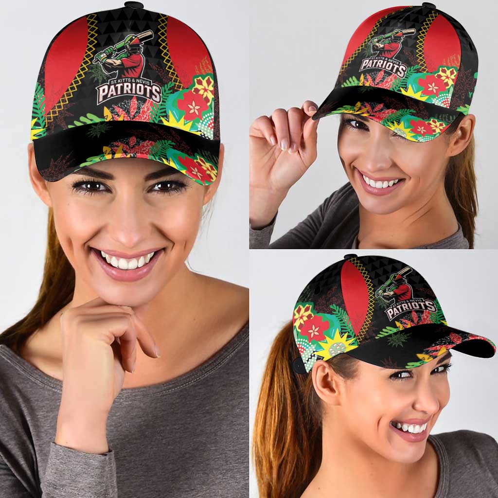 Custom Caribbean Cricket St Kitts and Nevis Classic Cap Two Islands One Fire Patriots Crown 2025 - Black LT9
