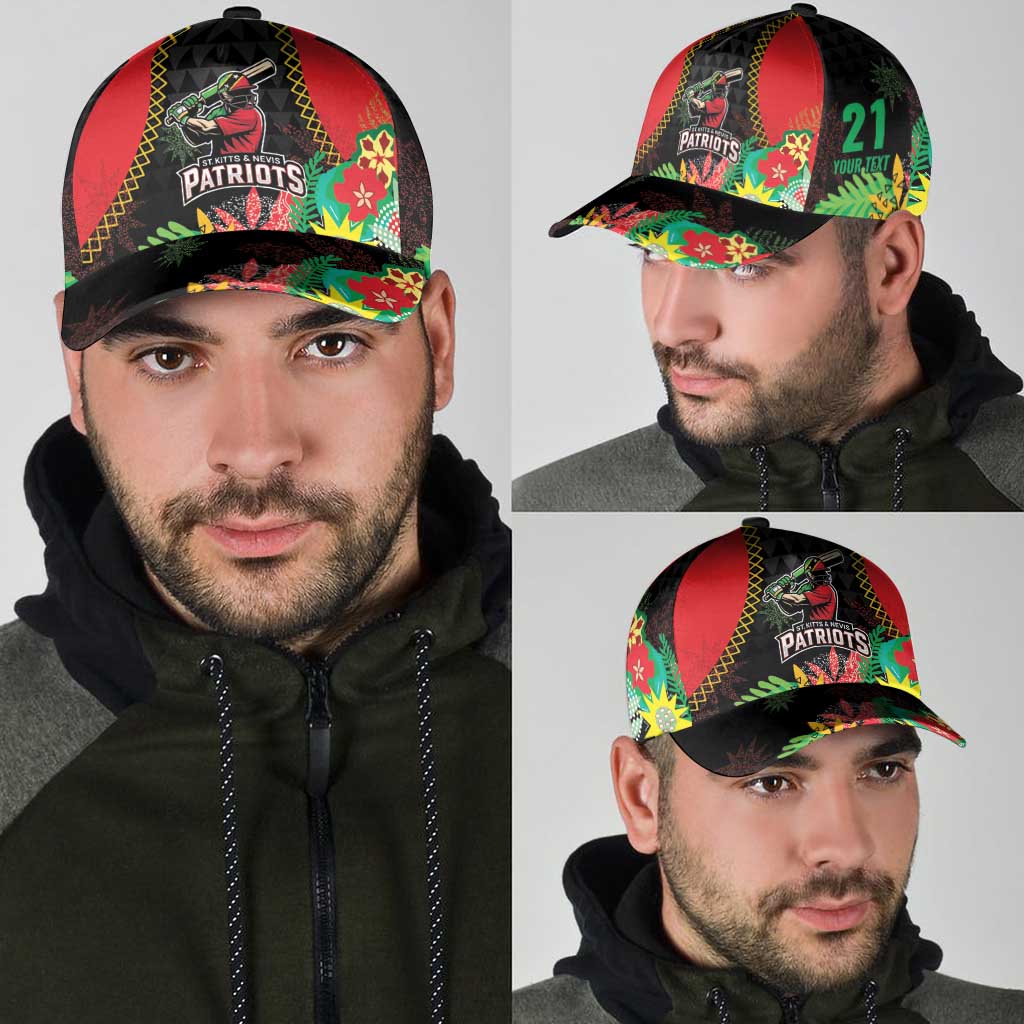 Custom Caribbean Cricket St Kitts and Nevis Classic Cap Two Islands One Fire Patriots Crown 2025 - Black LT9