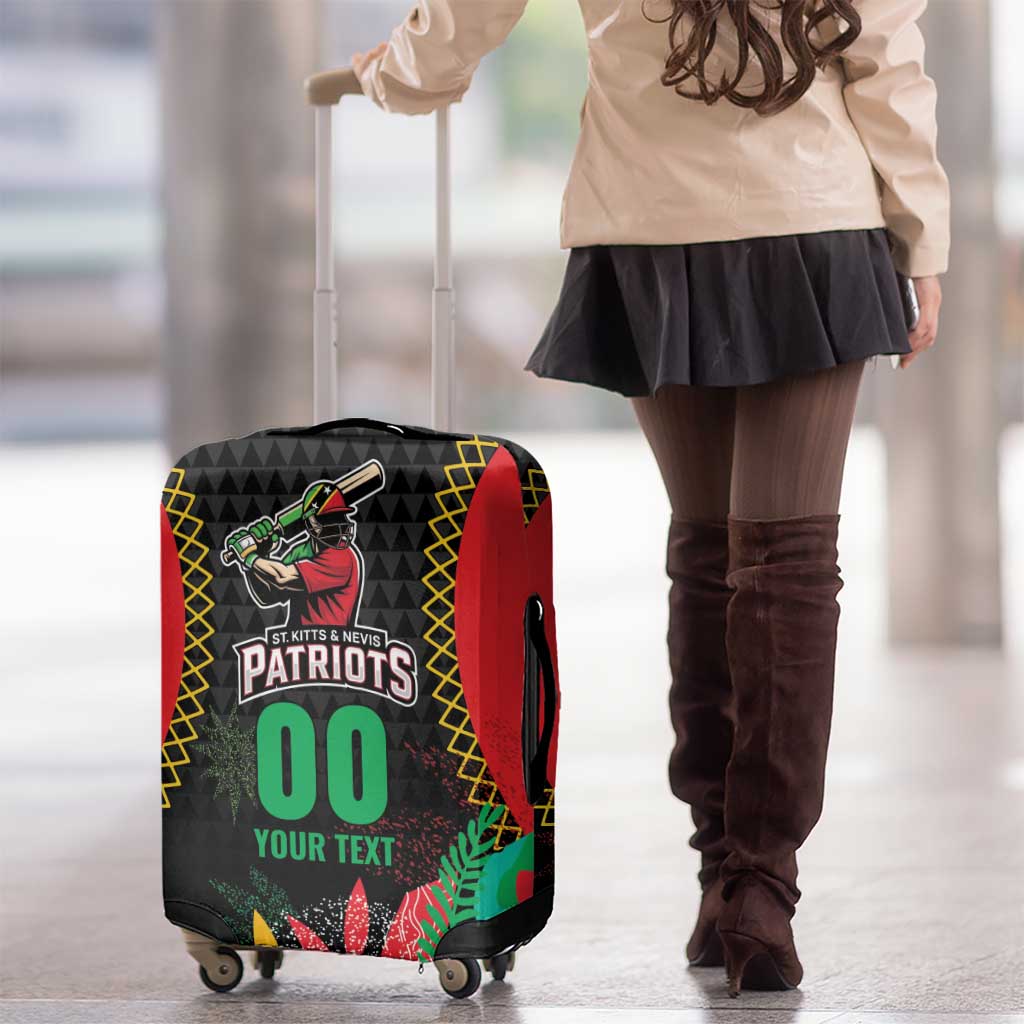 Custom Caribbean Cricket St Kitts and Nevis Luggage Cover Two Islands One Fire Patriots Crown 2025 - Black LT9