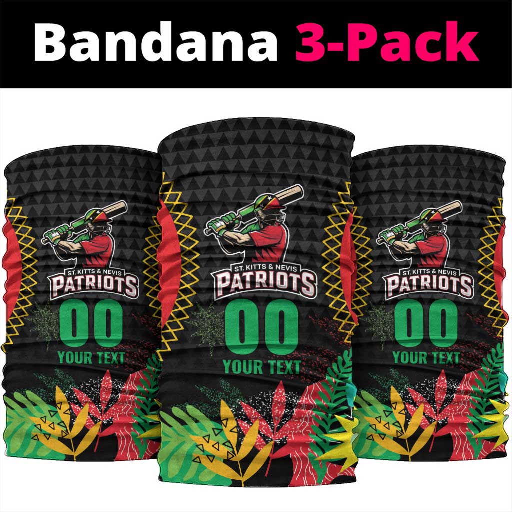 Custom Caribbean Cricket St Kitts and Nevis Neck Gaiter Two Islands One Fire Patriots Crown 2025 - Black LT9