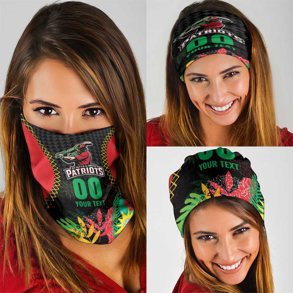 Custom Caribbean Cricket St Kitts and Nevis Neck Gaiter Two Islands One Fire Patriots Crown 2025 - Black LT9
