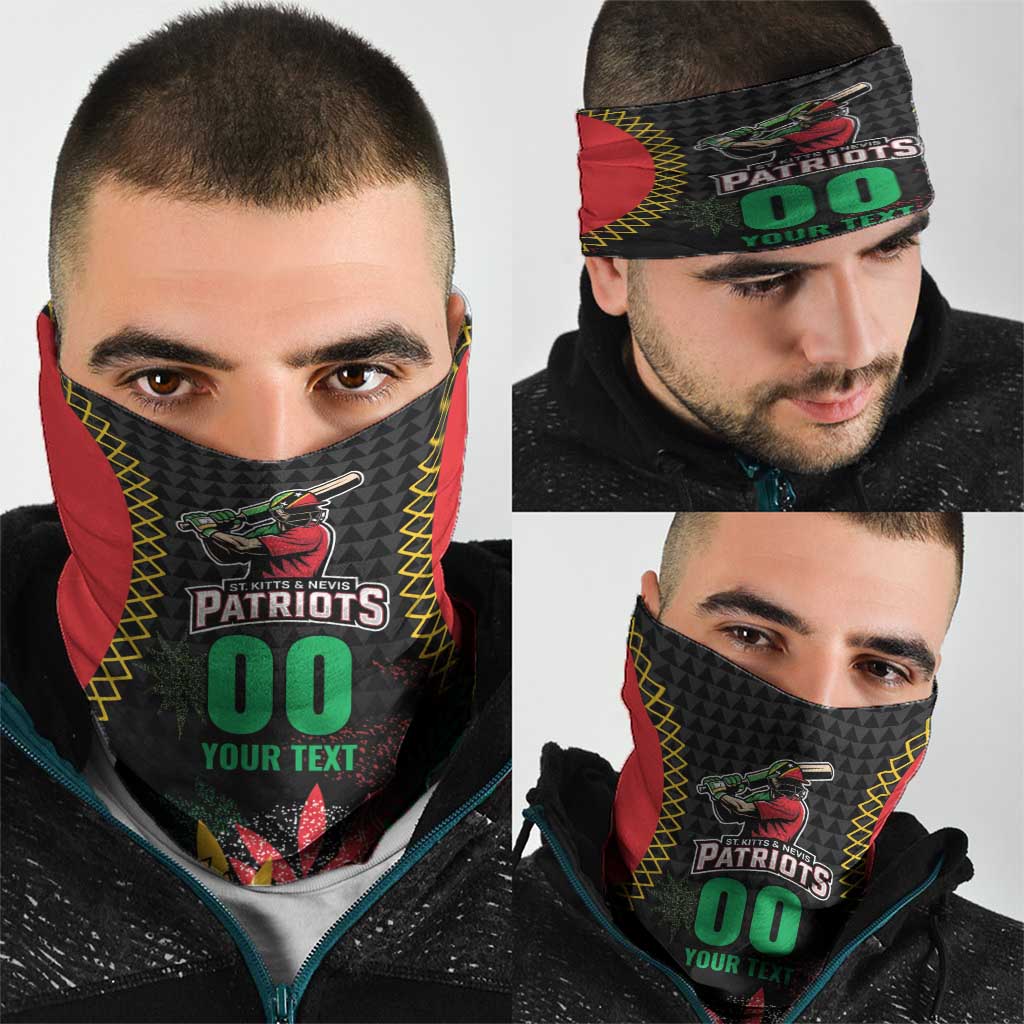 Custom Caribbean Cricket St Kitts and Nevis Neck Gaiter Two Islands One Fire Patriots Crown 2025 - Black LT9