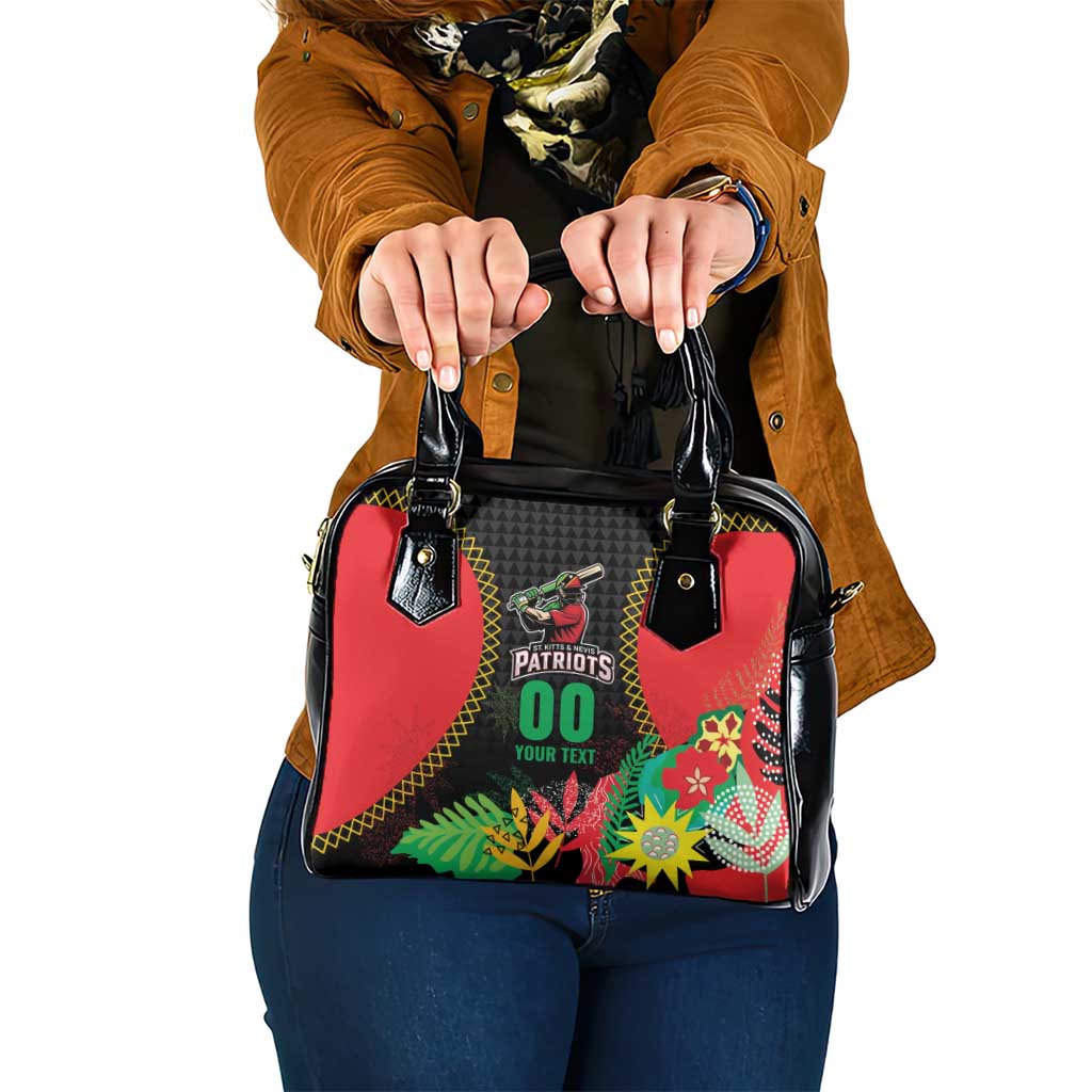 Custom Caribbean Cricket St Kitts and Nevis Shoulder Handbag Two Islands One Fire Patriots Crown 2025 - Black LT9