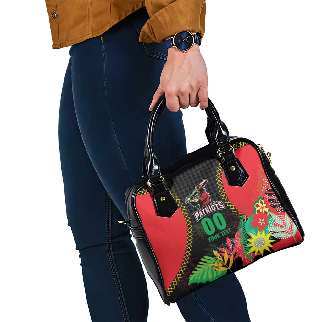 Custom Caribbean Cricket St Kitts and Nevis Shoulder Handbag Two Islands One Fire Patriots Crown 2025 - Black LT9