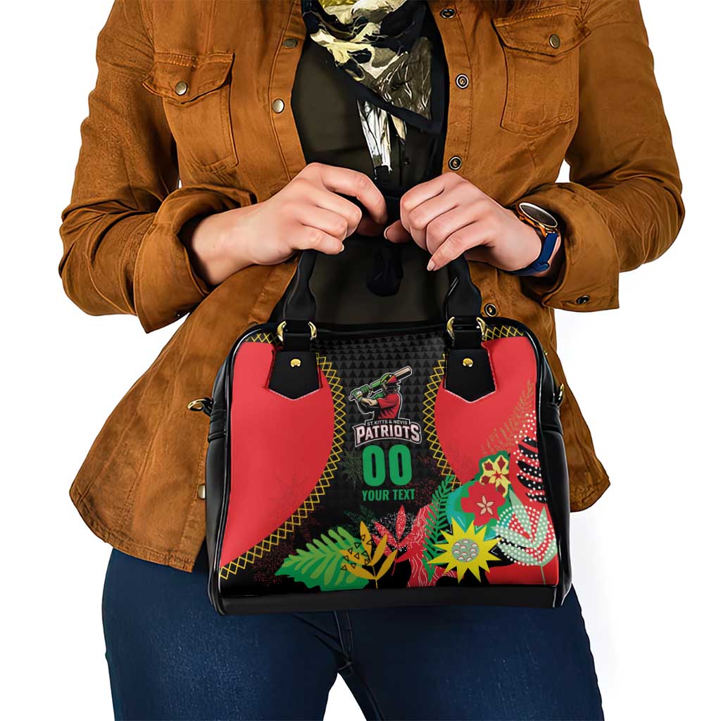 Custom Caribbean Cricket St Kitts and Nevis Shoulder Handbag Two Islands One Fire Patriots Crown 2025 - Black LT9