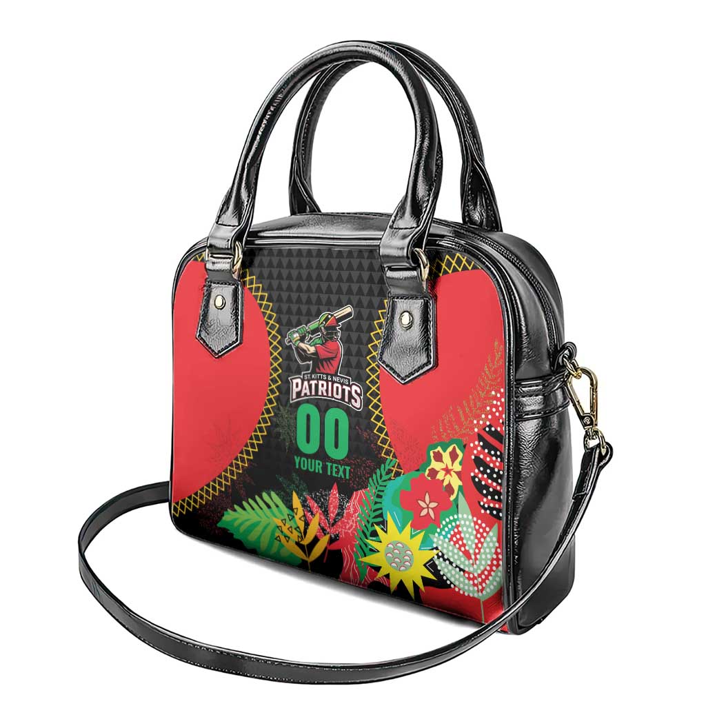 Custom Caribbean Cricket St Kitts and Nevis Shoulder Handbag Two Islands One Fire Patriots Crown 2025 - Black LT9