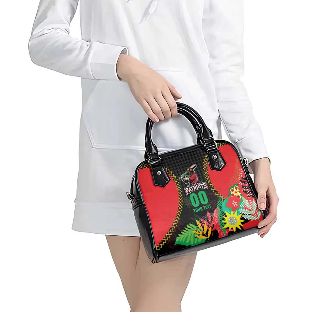 Custom Caribbean Cricket St Kitts and Nevis Shoulder Handbag Two Islands One Fire Patriots Crown 2025 - Black LT9
