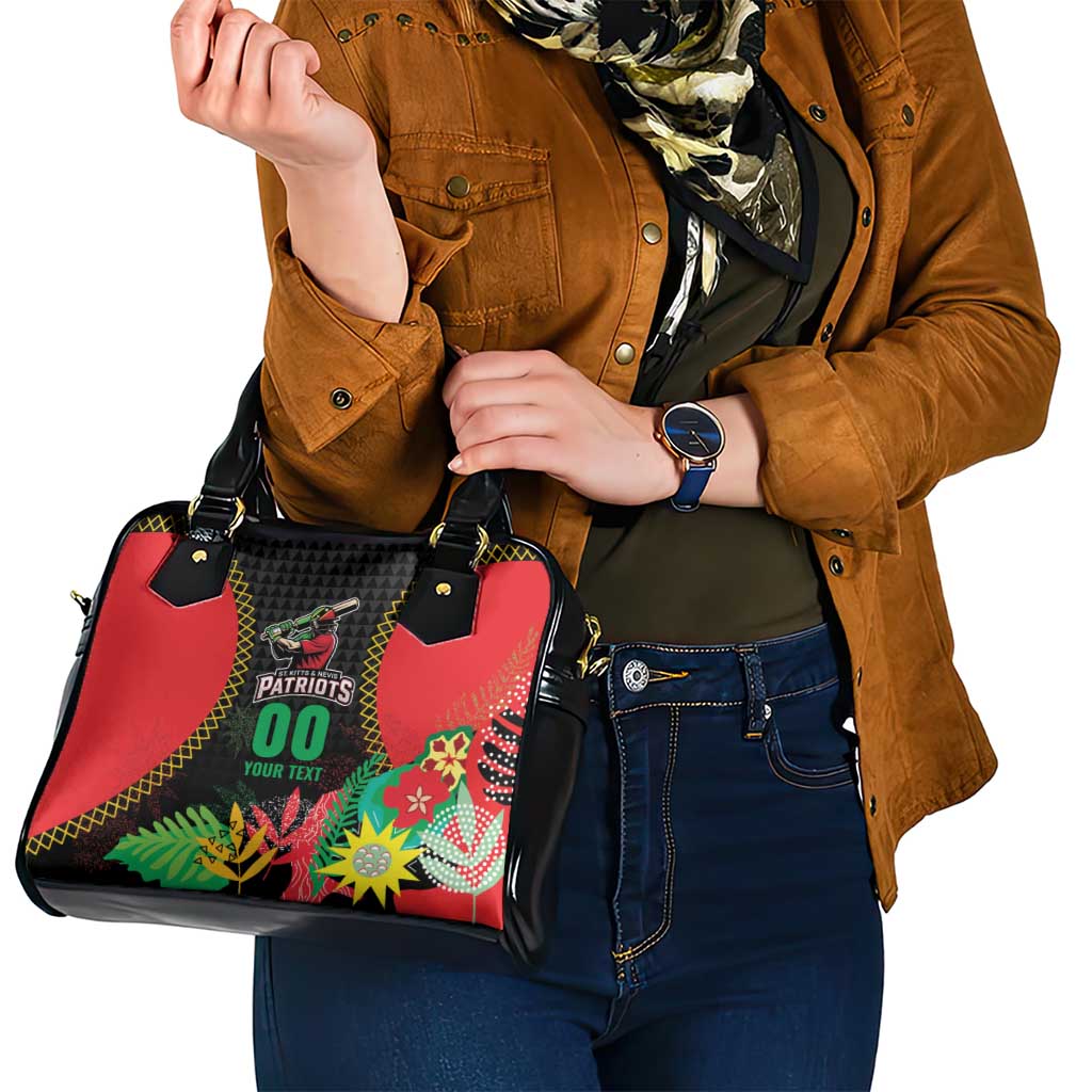 Custom Caribbean Cricket St Kitts and Nevis Shoulder Handbag Two Islands One Fire Patriots Crown 2025 - Black LT9