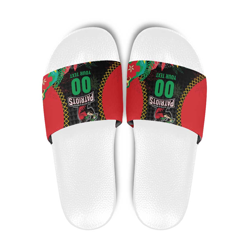Custom Caribbean Cricket St Kitts and Nevis Slide Sandals Two Islands One Fire Patriots Crown 2025 - Black LT9