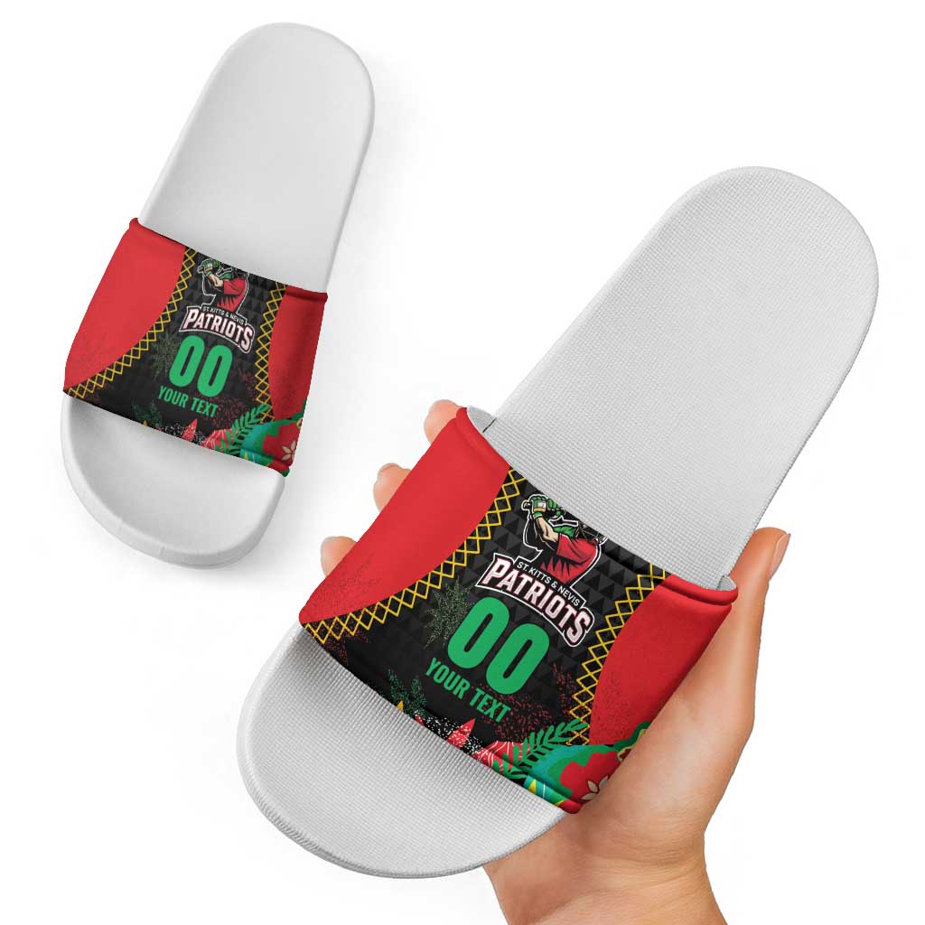 Custom Caribbean Cricket St Kitts and Nevis Slide Sandals Two Islands One Fire Patriots Crown 2025 - Black LT9