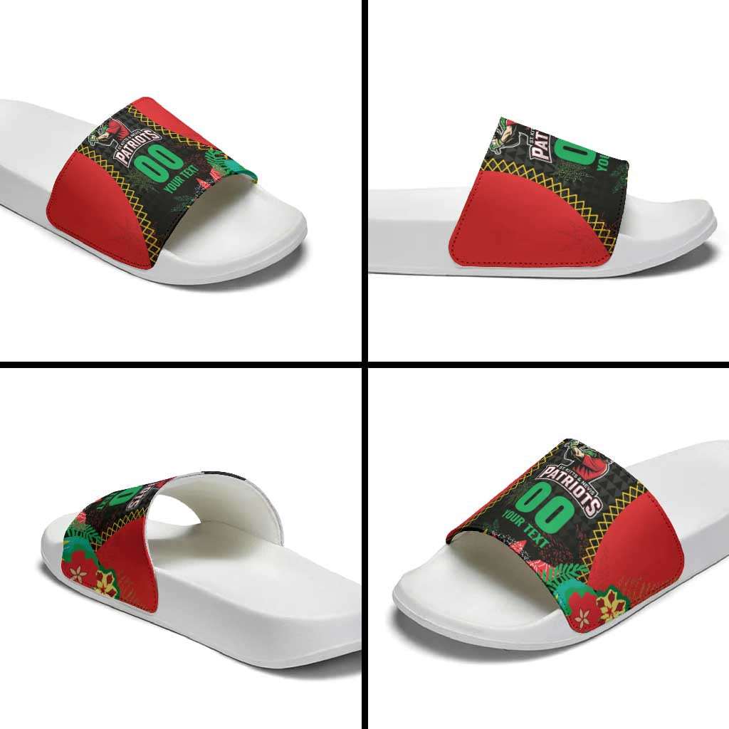 Custom Caribbean Cricket St Kitts and Nevis Slide Sandals Two Islands One Fire Patriots Crown 2025 - Black LT9