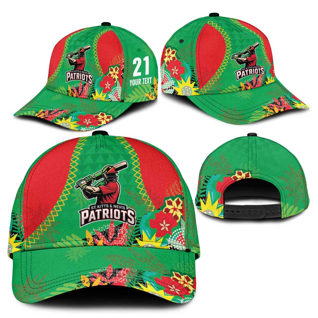 Custom Caribbean Cricket St Kitts and Nevis Classic Cap Two Islands One Fire Patriots Crown 2025 - Green LT9