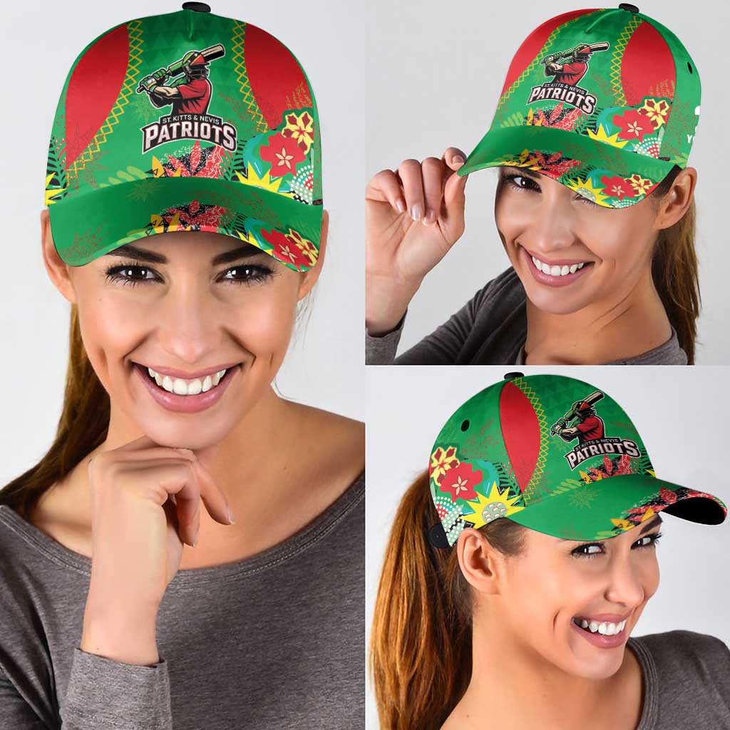 Custom Caribbean Cricket St Kitts and Nevis Classic Cap Two Islands One Fire Patriots Crown 2025 - Green LT9