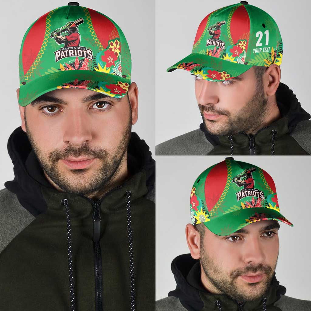Custom Caribbean Cricket St Kitts and Nevis Classic Cap Two Islands One Fire Patriots Crown 2025 - Green LT9