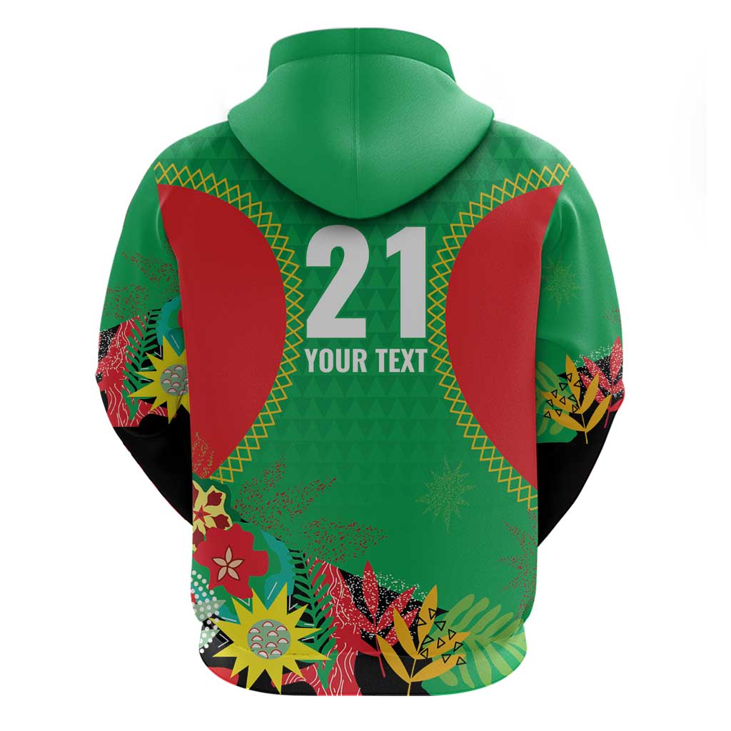 Custom Caribbean Cricket St Kitts and Nevis Hoodie Two Islands One Fire Patriots Crown 2025 - Green LT9