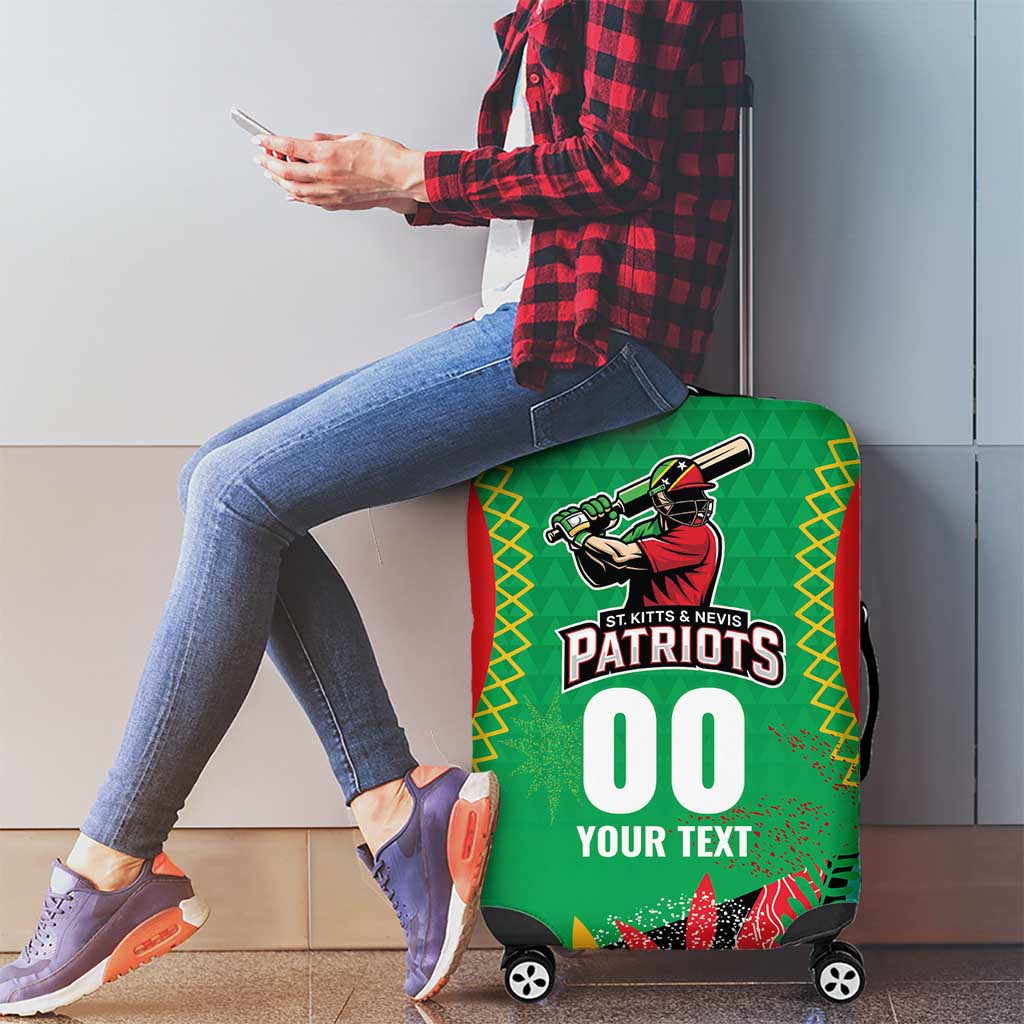 Custom Caribbean Cricket St Kitts and Nevis Luggage Cover Two Islands One Fire Patriots Crown 2025 - Green LT9