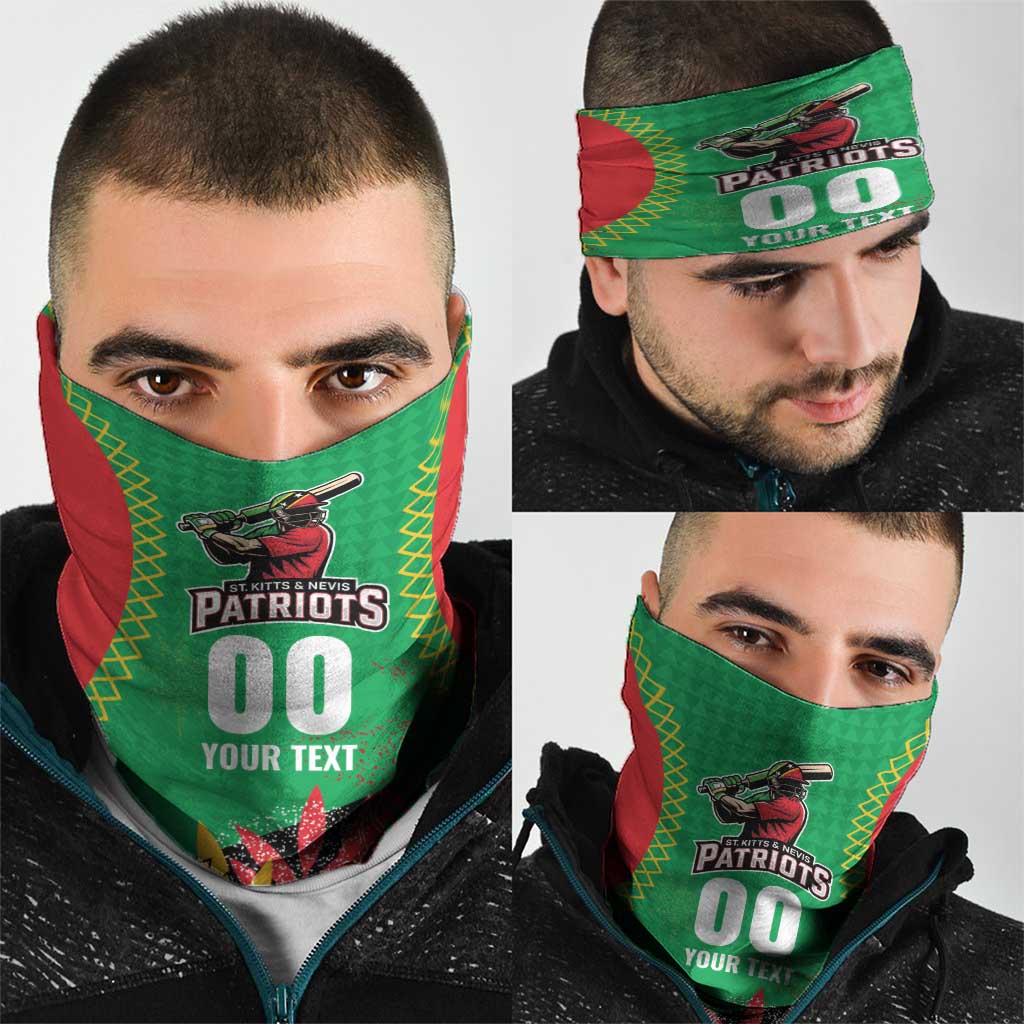 Custom Caribbean Cricket St Kitts and Nevis Neck Gaiter Two Islands One Fire Patriots Crown 2025 - Green LT9