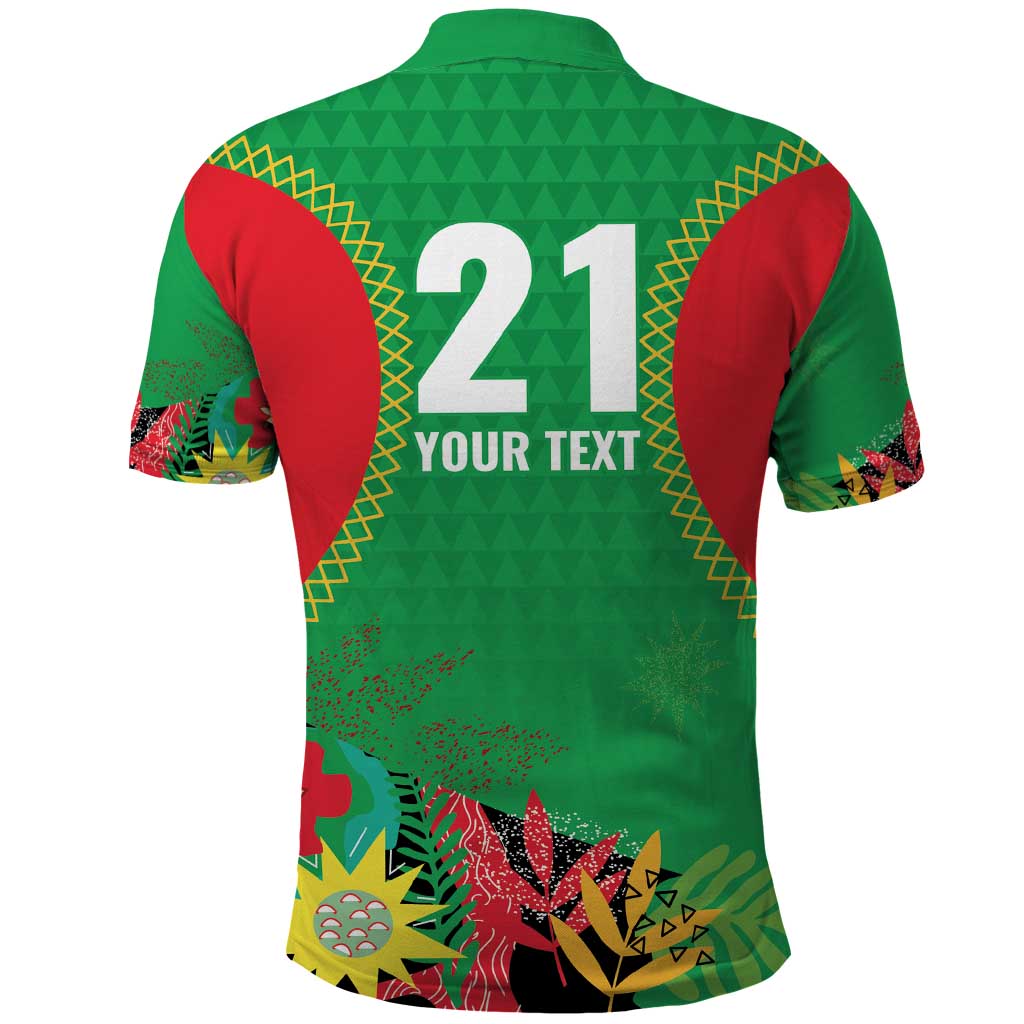 Custom Caribbean Cricket St Kitts and Nevis Polo Shirt Two Islands One Fire Patriots Crown 2025 - Green LT9