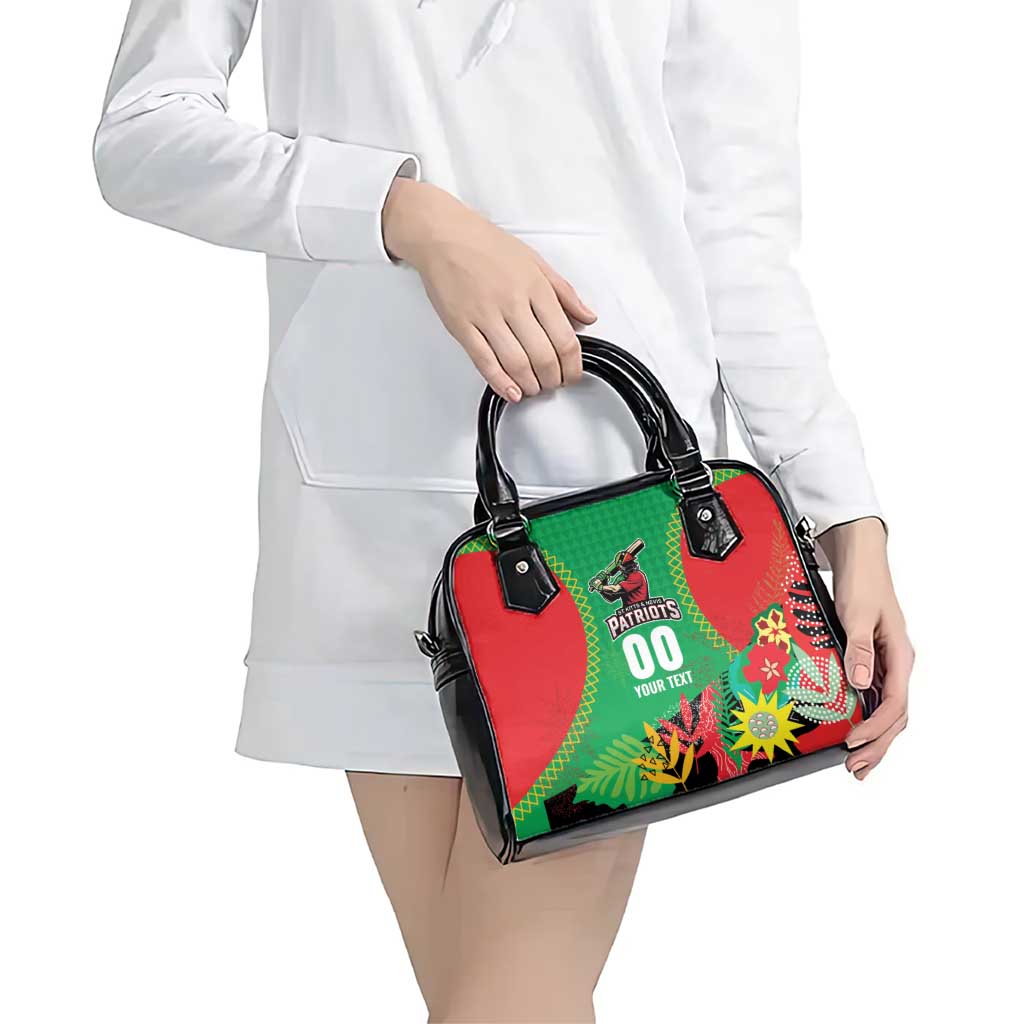Custom Caribbean Cricket St Kitts and Nevis Shoulder Handbag Two Islands One Fire Patriots Crown 2025 - Green LT9
