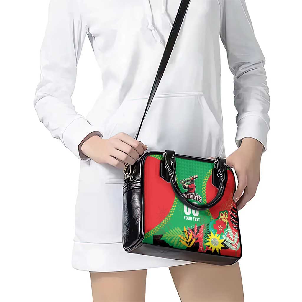 Custom Caribbean Cricket St Kitts and Nevis Shoulder Handbag Two Islands One Fire Patriots Crown 2025 - Green LT9
