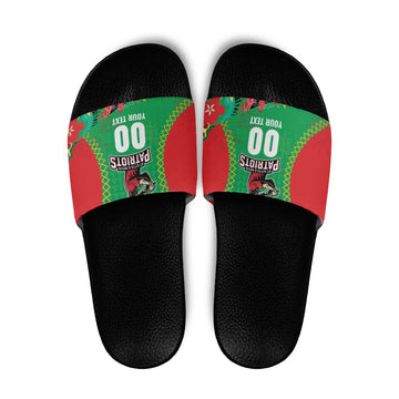 Custom Caribbean Cricket St Kitts and Nevis Slide Sandals Two Islands One Fire Patriots Crown 2025 - Green LT9
