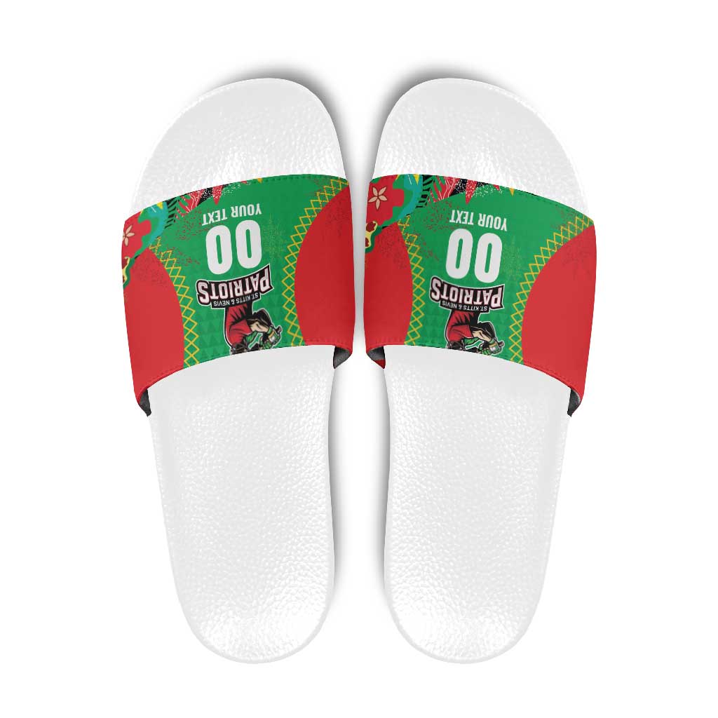 Custom Caribbean Cricket St Kitts and Nevis Slide Sandals Two Islands One Fire Patriots Crown 2025 - Green LT9